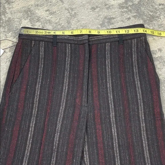 NWT Ann Demeulemeester Wool Linen Blend Trouser Pants Slim Stripe Sz 36